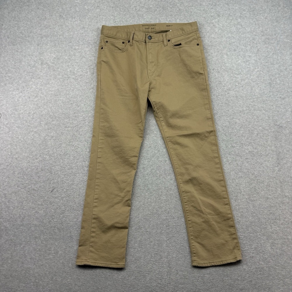 Banana Republic Jeans Mens 32x30 Beige‎ Travel Jean Slim Straight Stretch Chino
